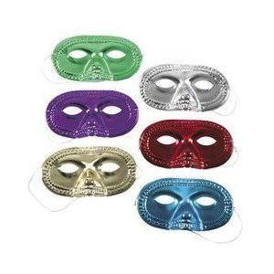 12 PACK Metallic Half-Masks Mardi Gras Bulk 10245