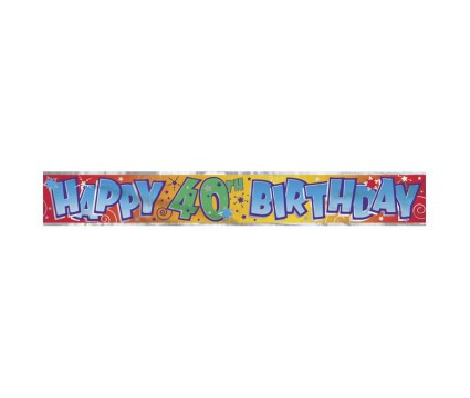 Happy 40th Birthday Banner 3809