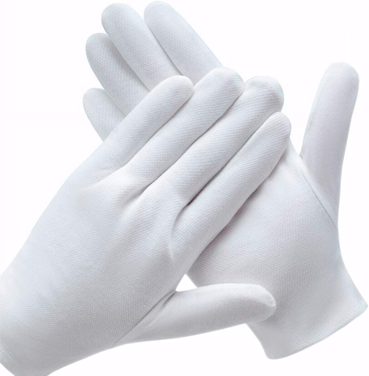 Glove Liners White Cotton Inspection Gloves Size Large Adult PAIR 12