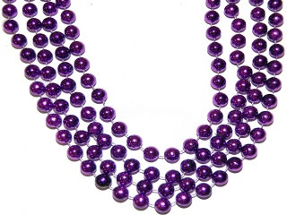 plastic purple mardi gras beads