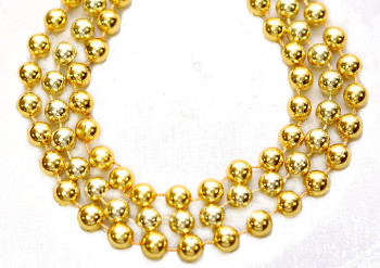 Mardi Gras Beads Gold 12mm Bulk Dozen 9902