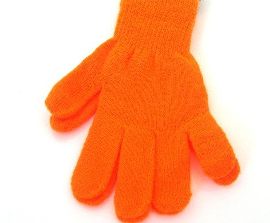 Knit Gloves neon orange 50771