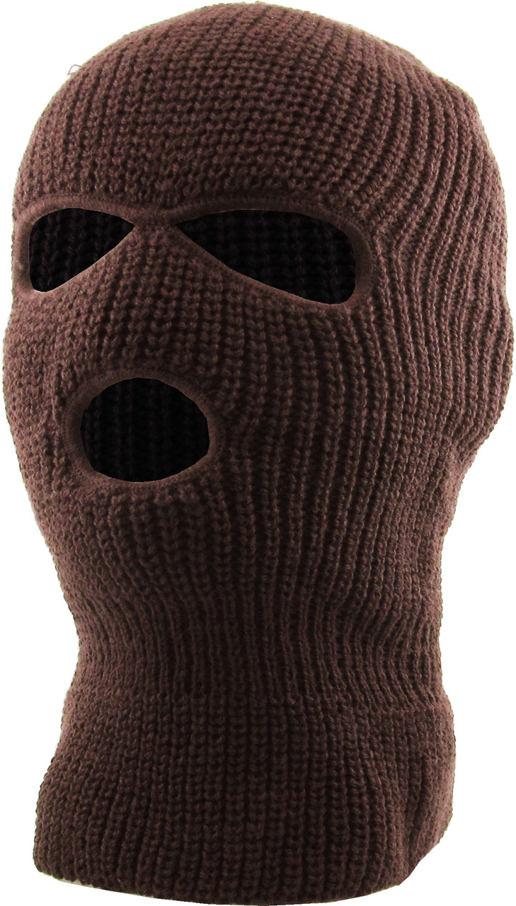 Three Hole Knit Ski Mask Charcoal 3061