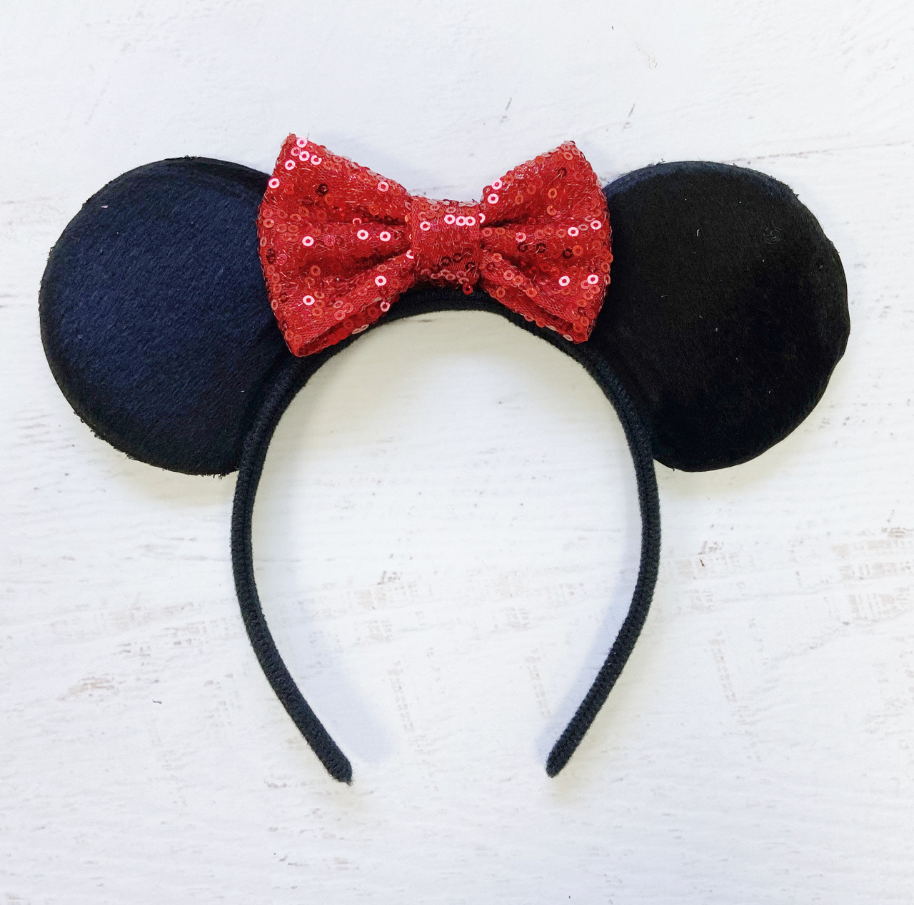 Red Sequin Bow Disney Minnie Ears Ears Headband