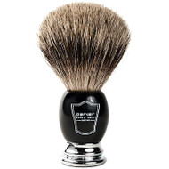 Parker BCPB Pure Badger Shaving Brush - Black & Chrome