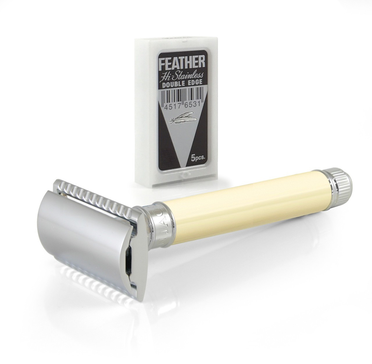 Edwin Jagger DE87bl Safety Razor - Ivory handle - Mens Room Barber