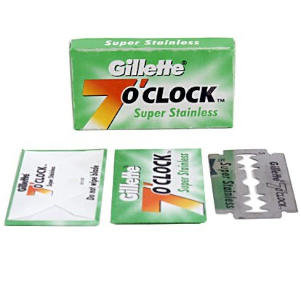Gillette 7 O Clock Super Stainless Green De Razor Blades Mens