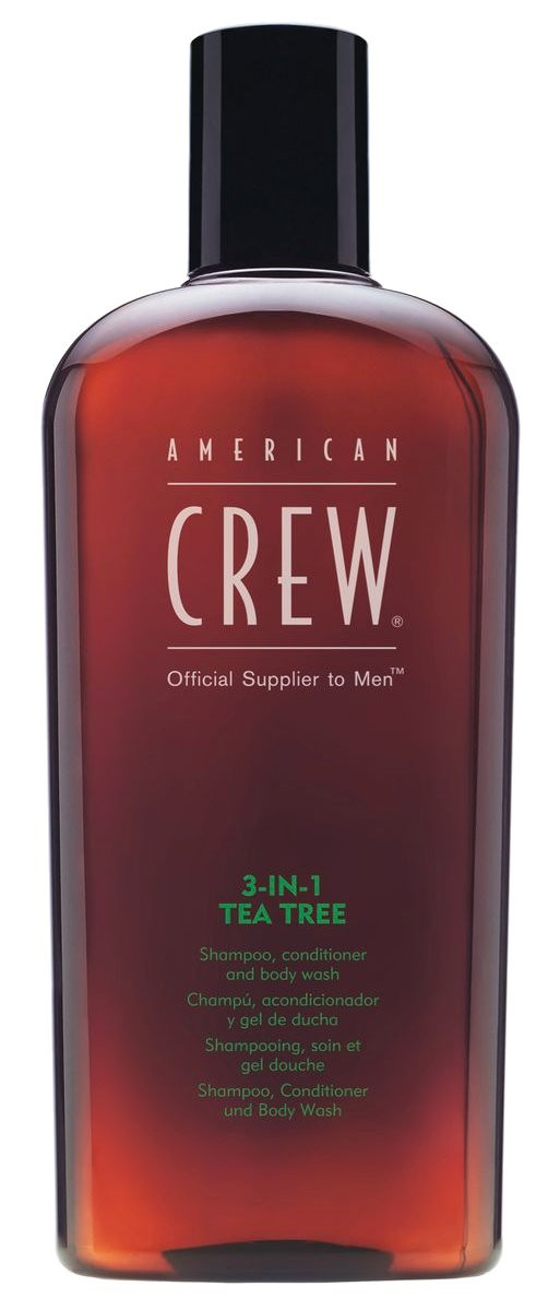 kasseapparat Skuldre på skuldrene sælger American Crew 3-in-1 Tea Tree Shampoo, Conditioner & Body Wash on Sale