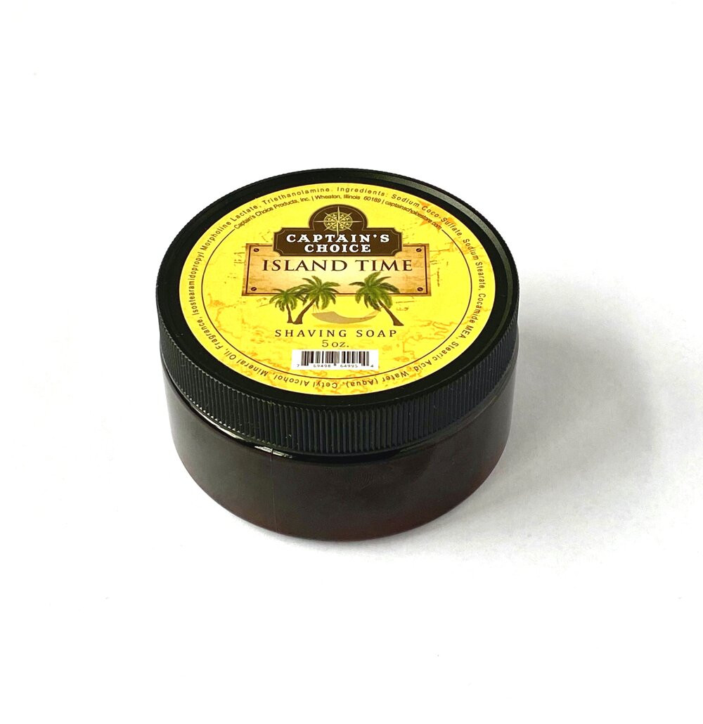 Captain's Choice ISLAND TIME Shaving Soap 5 oz. Mens Room Barber
