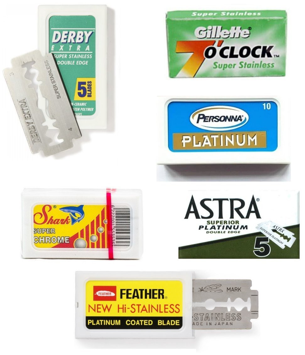 DE Razor Blade Sampler Pack Mens Room Barber Shop Store