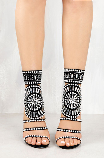 cleopatra embellished stiletto heels