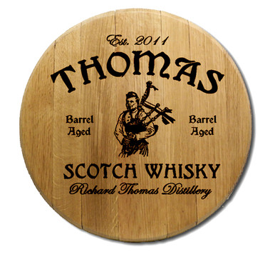 Scotch Whiskey Barrel Head Sign Personalized