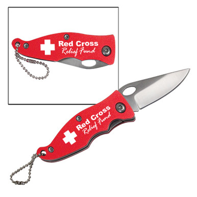 Red Aluminum Pocket Knife Personalized