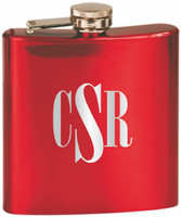 Custom Engraved Stainless Steel Flask in Gloss Red