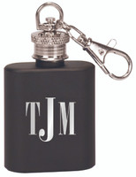 Engraved Keychain Flask in Matte Black