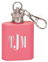 Personalized Keychain Flask in Matte Pink Custom Engraved with Your Text or Logo