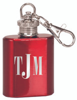 Engraved Keychain Flask in Gloss Red