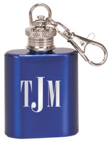 Engraved Keychain Flask in Gloss Blue