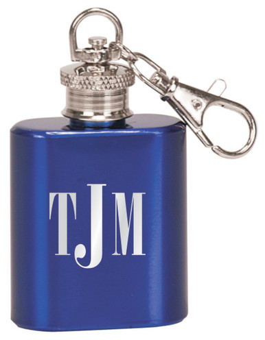 Engraved Keychain Flask in Gloss Blue
