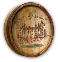 Custom Vineyard Quarter Barrel Sign