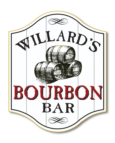 Personalized Bourbon Barrel Home Bar Sign