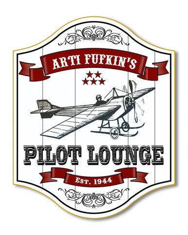 Personalized Pilot Lounge Sign