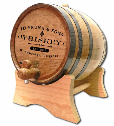 Custom Distillery Label Oak Barrel