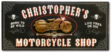 Vintage Motorcycle Shop Plaque