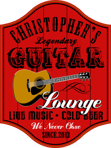 Guitar Lounge Musician's Pub Sign