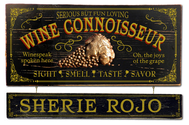 Wine Connoisseur Plaque with Optional Hanging Name Plank