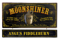 Vintage Moonshine Plaque with Optional Hanging Name Plank