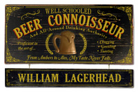 Beer Connoisseur Plaque with Optional Hanging Nameboard