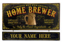 Vintage Home Brewer Plaque with Personalized Name Board