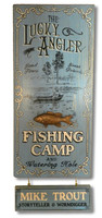 Lucky Angler Fishing Camp Sign