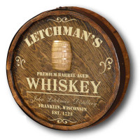 Whiskey Distillery Quarter Barrel Sign