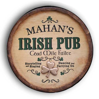 Irish Pub Quarter Barrel Sign