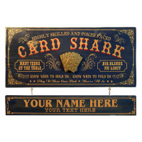 Card Shark Vintage Style Plaque with Optional Personalized Name Board