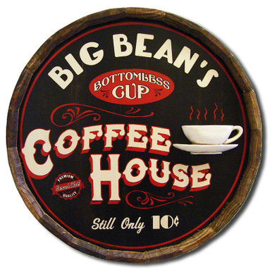 Vintage Coffee House Quarter Barrel Sign