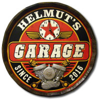 Garage Clock Vintage Quarter Barrel Sign