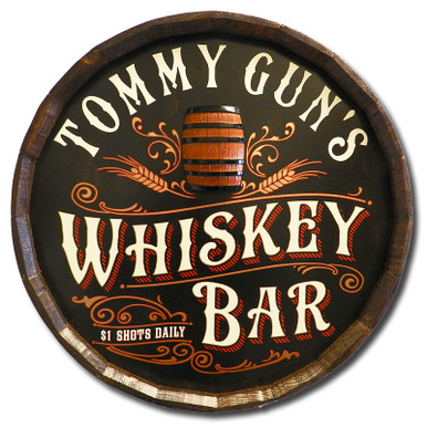 Vintage Whiskey Bar Quarter Barrel Sign