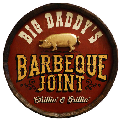 Vintage Barbeque Joint Quarter Barrel Sign