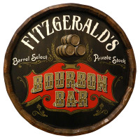 Vintage Bourbon Bar Quarter Barrel Sign