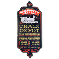 Vintage Train Depot Sign