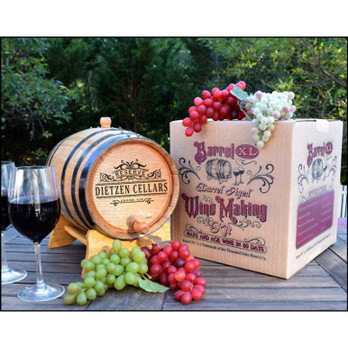 Personalized Wine Making Kit with Oak Aging Barrel