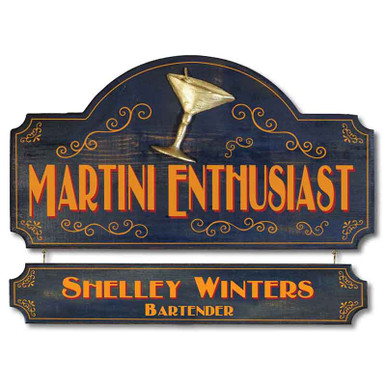 Martini Enthusiast Vintage Plaque