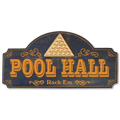 Vintage Pool Hall Plaque