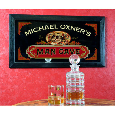 Old Fashioned Personalized Man Cave Mirror