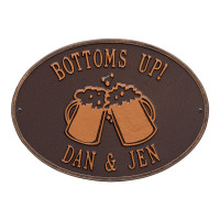Cheers & Beers Personalized Plaque - Antique Copper Finish