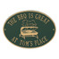 BBQ Grill Personalized Plaque - Green / Gold Finish