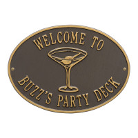 Personalized Cocktail Plaque - Bronze / Gold Finish